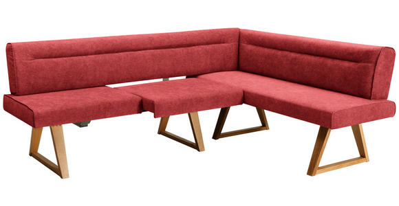ECKBANK 230/170 cm in Rot, Eichefarben - Eichefarben/Rot, KONVENTIONELL, Holz/Textil (230/170cm) - Moderano