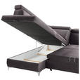 ECKSOFA Grau Samt  - Chromfarben/Grau, KONVENTIONELL, Textil/Metall (206/271cm) - Carryhome