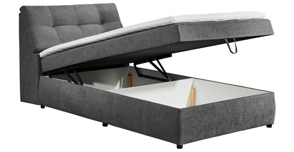 BOXBETT 120/200 cm  in Graphitfarben  - Schwarz/Graphitfarben, Design, Kunststoff/Textil (120/200cm) - Carryhome