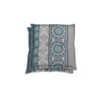 GARTENHOCKERAUFLAGE 2er-Set in Blau, Grau, Hellgrau Ornament  - Blau/Hellgrau, Basics, Textil (50/7/50cm)