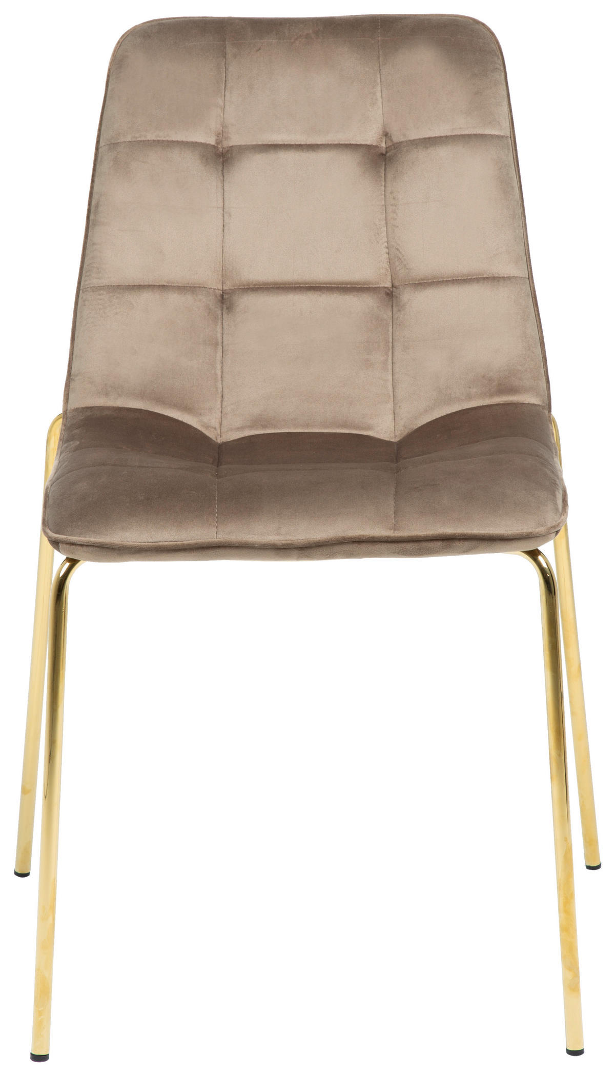 STUHL  in Eisen Samt  - Goldfarben/Braun, Lifestyle, Holz/Textil (57/83/60cm) - MID.YOU