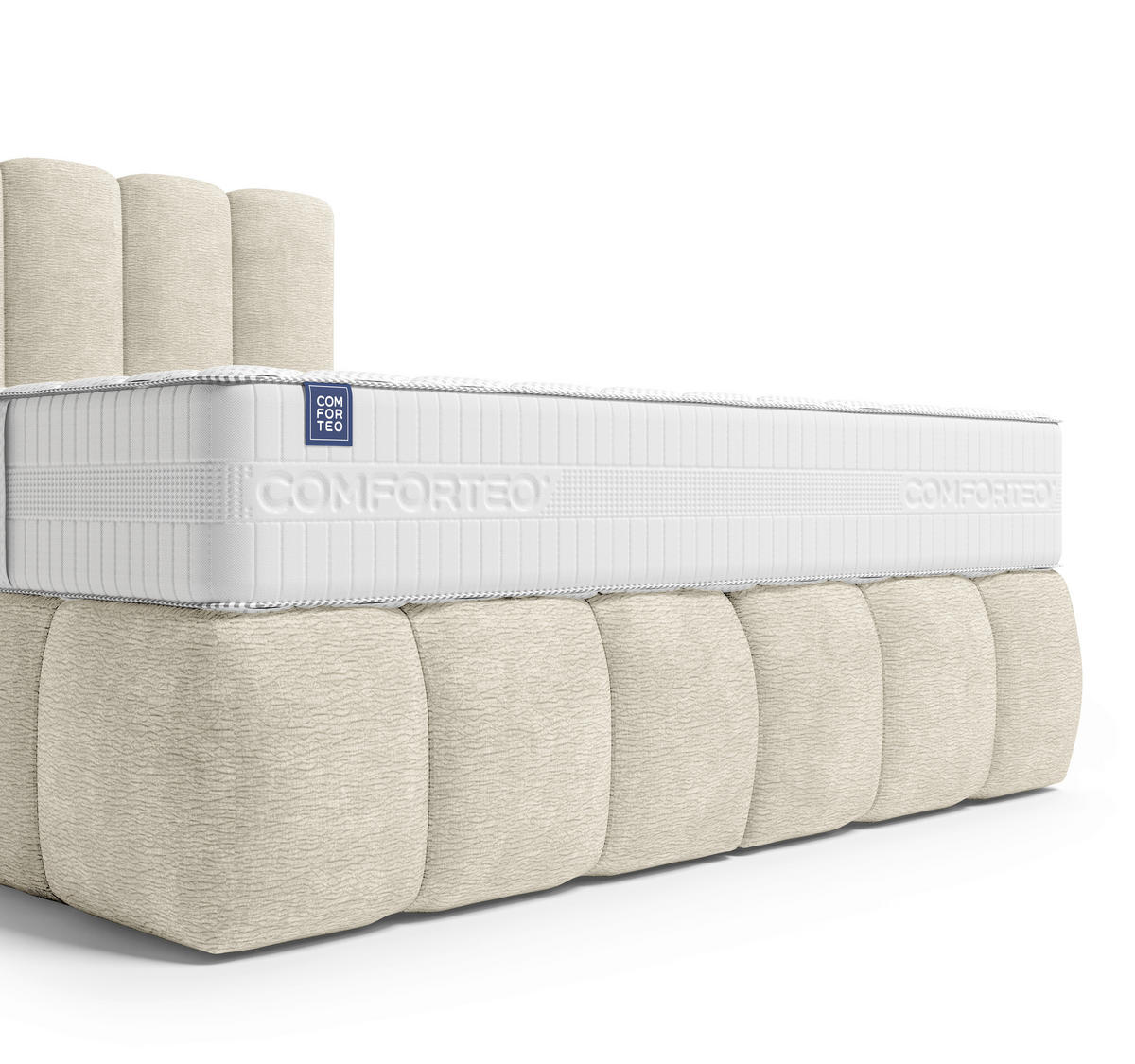 BOXSPRINGBETT 140/200 cm,  in Beige, Matratze, H3 + H4 = fest + sehr fest  - Beige/Schwarz, Modern, Holz/Holzwerkstoff (140/200cm) - MID.YOU