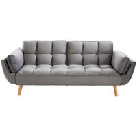 ZOFA S POSTELJNO FUNKCIJO,  siva tekstil  - siva/naravne barve, Moderno, tekstil/les (212/92/81cm) - MID.YOU