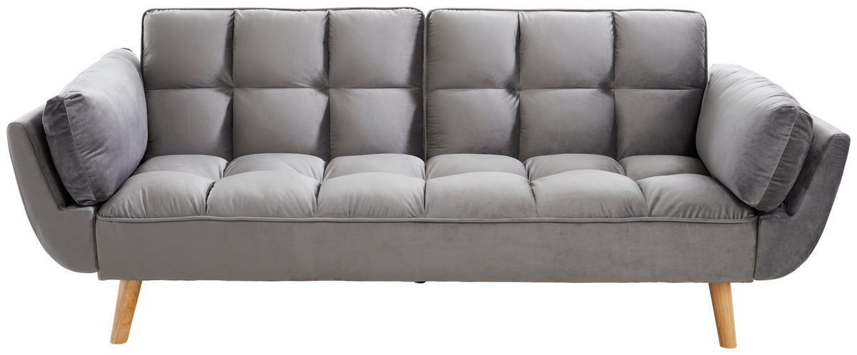 ZOFA S POSTELJNO FUNKCIJO,  siva tekstil  - siva/naravne barve, Moderno, tekstil/les (212/92/81cm) - MID.YOU