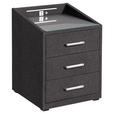 NACHTSCHRANK 47/61/46 cm  - Silberfarben/Schwarz, KONVENTIONELL, Glas/Holzwerkstoff (47/61/46cm) - Esposa