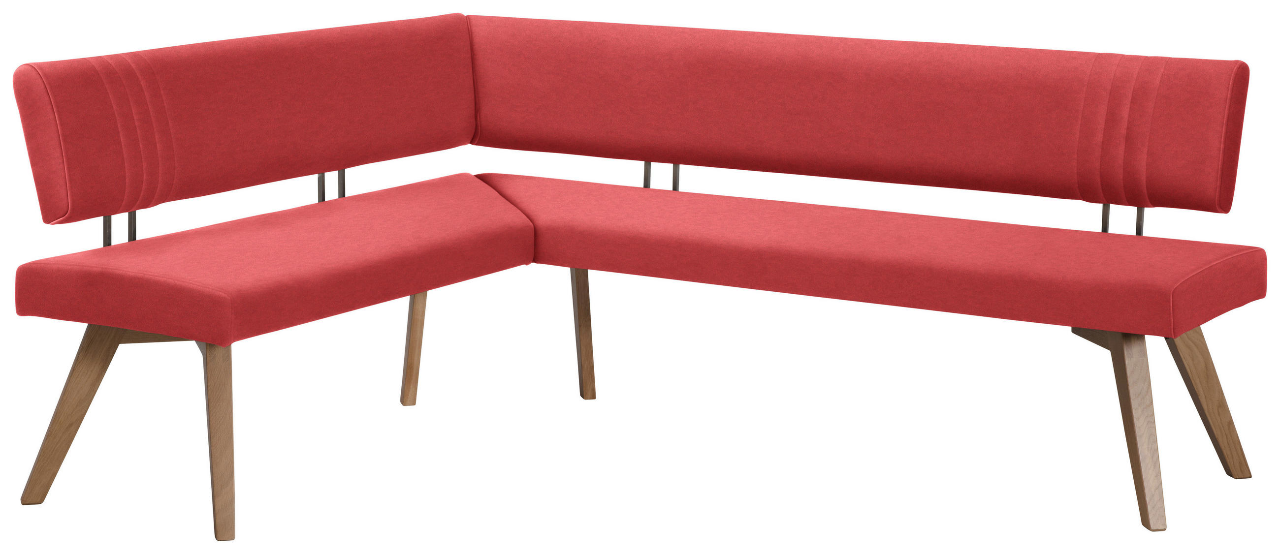 ECKBANK 160/170 cm  in Rot, Wildeiche  - Wildeiche/Eichefarben, Design, Holz/Textil (160/170cm) - Venda