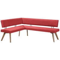 ECKBANK 180/200 cm  in Rot, Wildeiche  - Wildeiche/Eichefarben, Design, Holz/Textil (180/200cm) - Venda