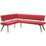 ECKBANK 160/170 cm  in Rot, Wildeiche  - Wildeiche/Eichefarben, Design, Holz/Textil (160/170cm) - Venda