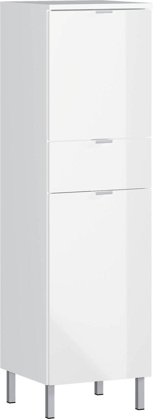 MIDISCHRANK Weiß - Chromfarben/Weiß, KONVENTIONELL, Holzwerkstoff/Metall (34/120/34cm) - Germania