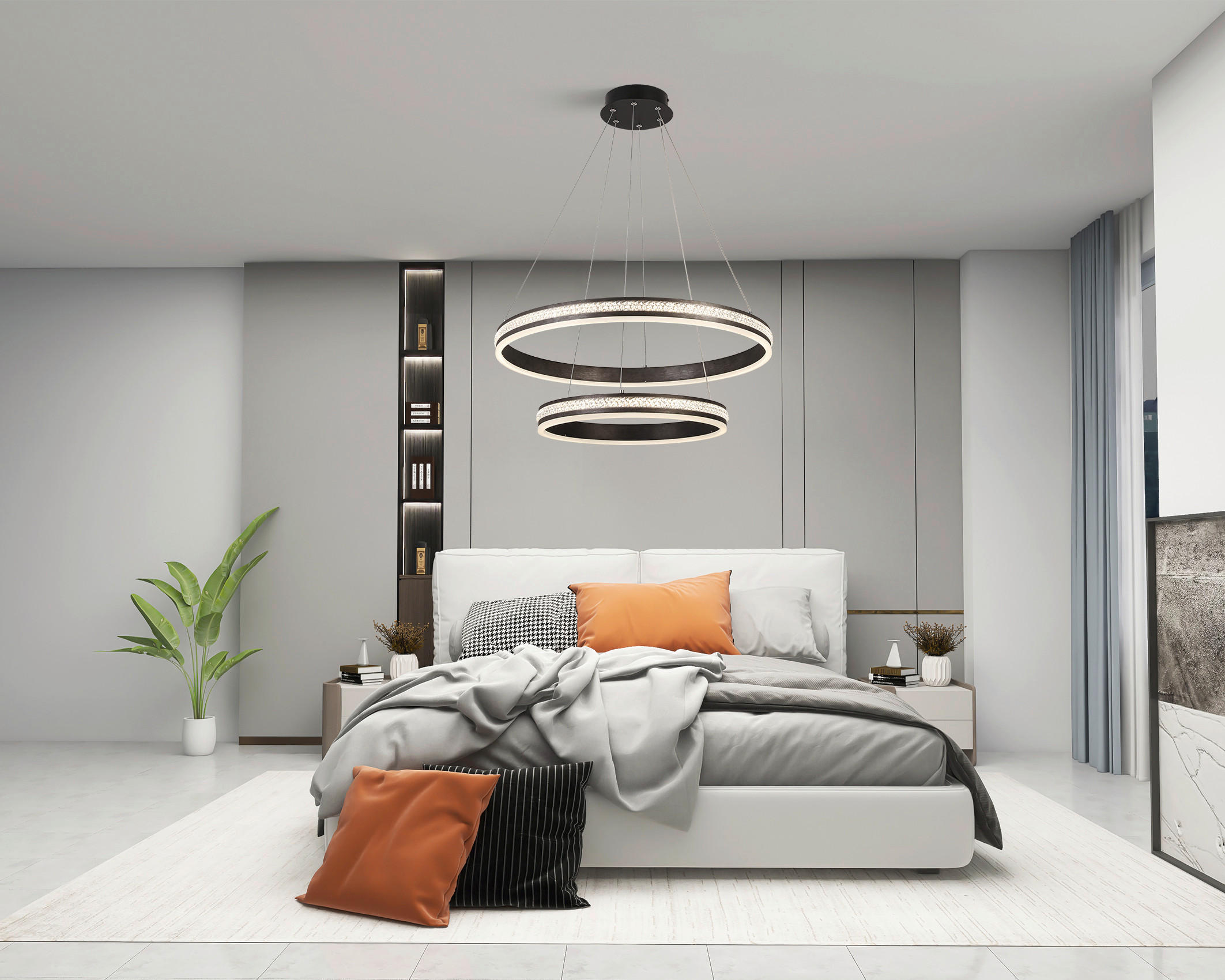 LED LUSTER 60/120 cm - crna, Osnovno, metal/plastika (60/120cm) - Ambiente