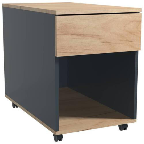 ROLLCONTAINER Honigeiche, Anthrazit  - Honigeiche/Anthrazit, MODERN, Holzwerkstoff/Kunststoff (39/55/70cm) - MID.YOU