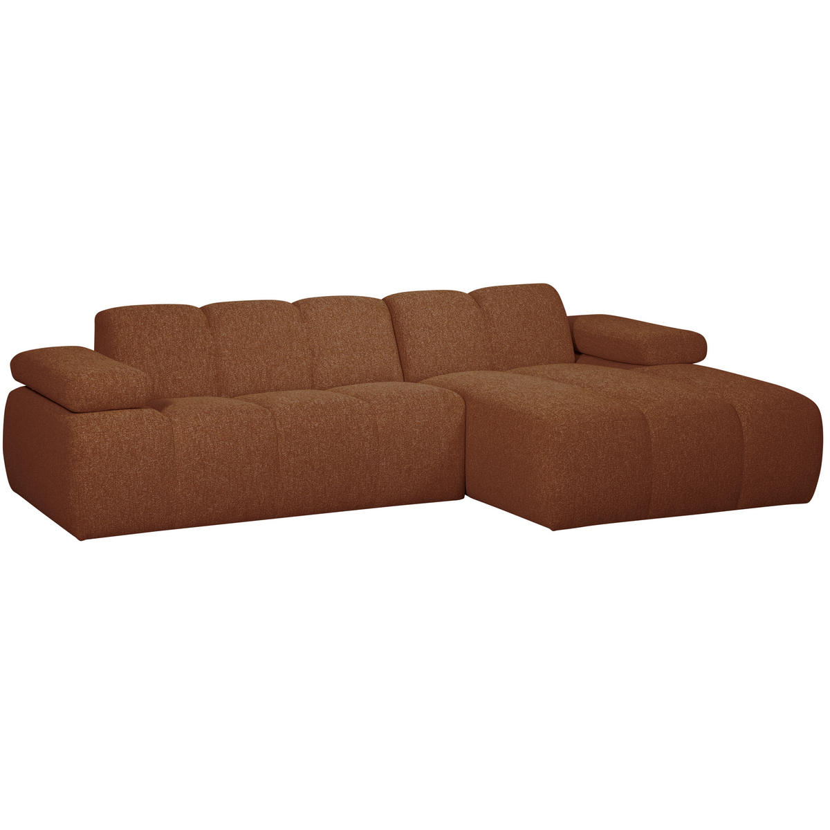 ECKSOFA Mojo in Bouclé Rostfarben Armteilverstellung  284/160 cm  - Rostfarben/Schwarz, MODERN, Kunststoff/Textil (284/160cm) - Livetastic