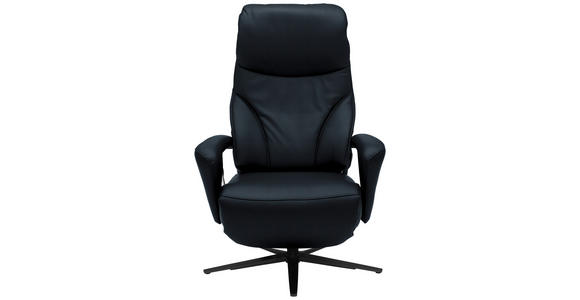RELAXSESSEL in Leder Dunkelblau - Schwarz/Dunkelblau, Design, Leder/Metall (75/106/88cm) - Dieter Knoll