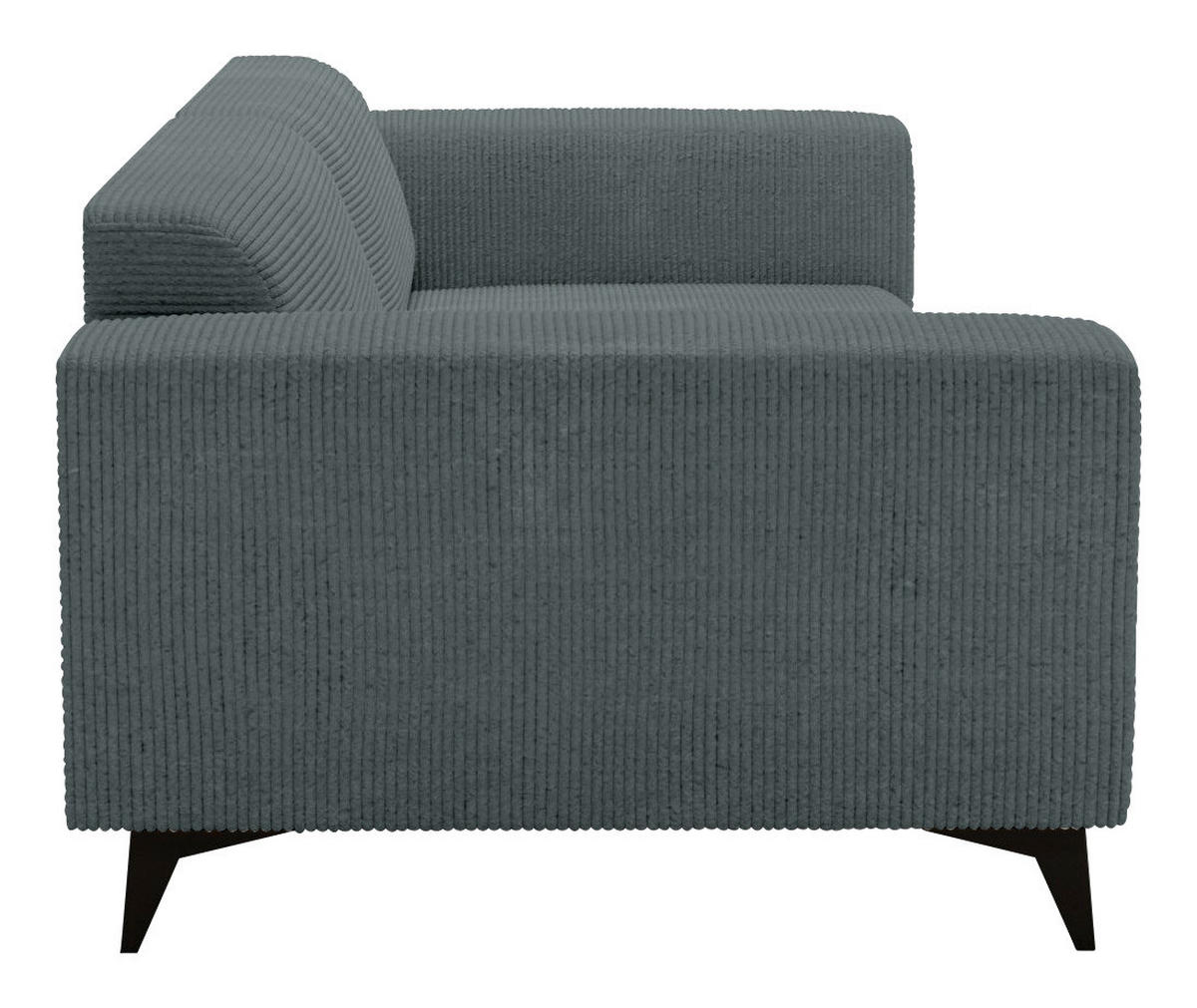 3-SITZER-SOFA Cord Graphitfarben  - Schwarz/Graphitfarben, KONVENTIONELL, Textil/Metall (237/75/104cm) - Carryhome