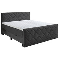 BOXSPRINGBETT 180/200 cm  in Schwarz  - Schwarz, Konventionell, Kunststoff/Textil (180/200cm) - home24