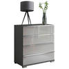 KOMMODE  in 75/82/42 cm  - Chromfarben/Dunkelgrau, Basics, Glas/Holzwerkstoff (75/82/42cm) - Venda