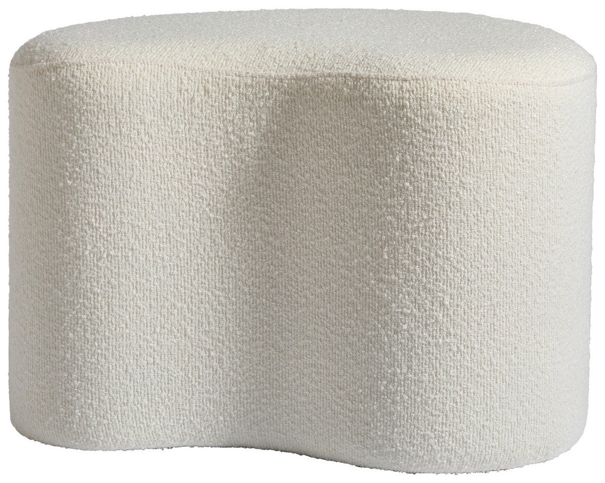 POUF Bouclé Weiß 56.5/35/40/50/36.5/35 cm  - Weiß, Design, Holzwerkstoff/Textil (56.5/35/40/50/36.5/35cm) - MID.YOU