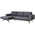 ECKSOFA in Struktur Graphitfarben  157/262 cm  - Schwarz/Graphitfarben, Design, Textil/Metall (157/262cm) - Novel