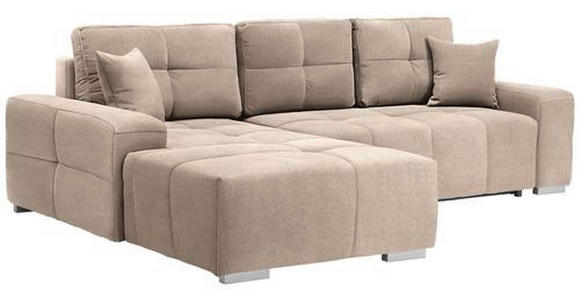 ECKSOFA in Webstoff Beige 194/280 cm - Beige/Silberfarben, Design, Kunststoff/Textil (194/280cm) - Carryhome