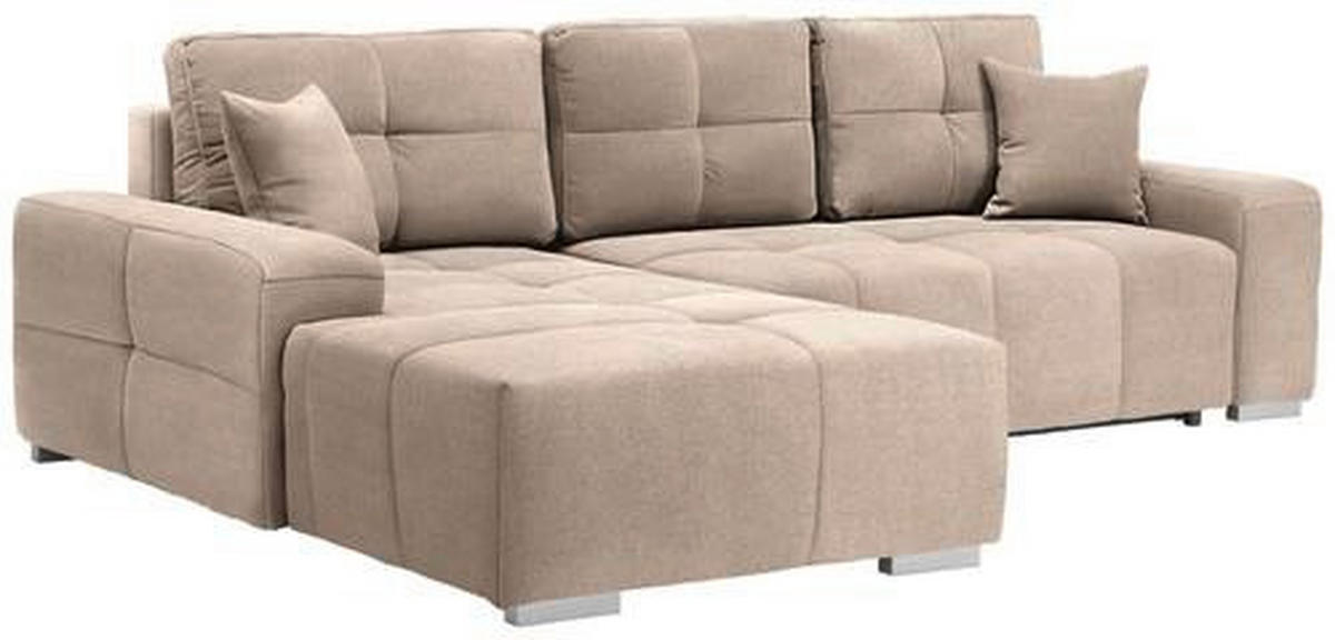 ECKSOFA in Webstoff Beige  - Beige/Silberfarben, Design, Kunststoff/Textil (194/280cm) - Carryhome