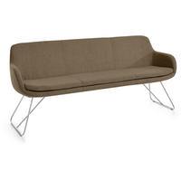 SITZBANK 180/87/65 cm Webstoff Braun, Haselnussfarben Metall  - Edelstahlfarben/Haselnussfarben, Design, Textil/Metall (180/87/65cm) - Musterring