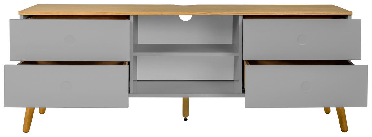 TV-ELEMENT - Eichefarben/Grau, Design, Holz/Holzwerkstoff (162/60/43cm)