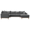 WOHNLANDSCHAFT in Textilgeflecht Grau  - Wengefarben/Grau, Design, Holz/Textil (167/296/170cm) - Livetastic