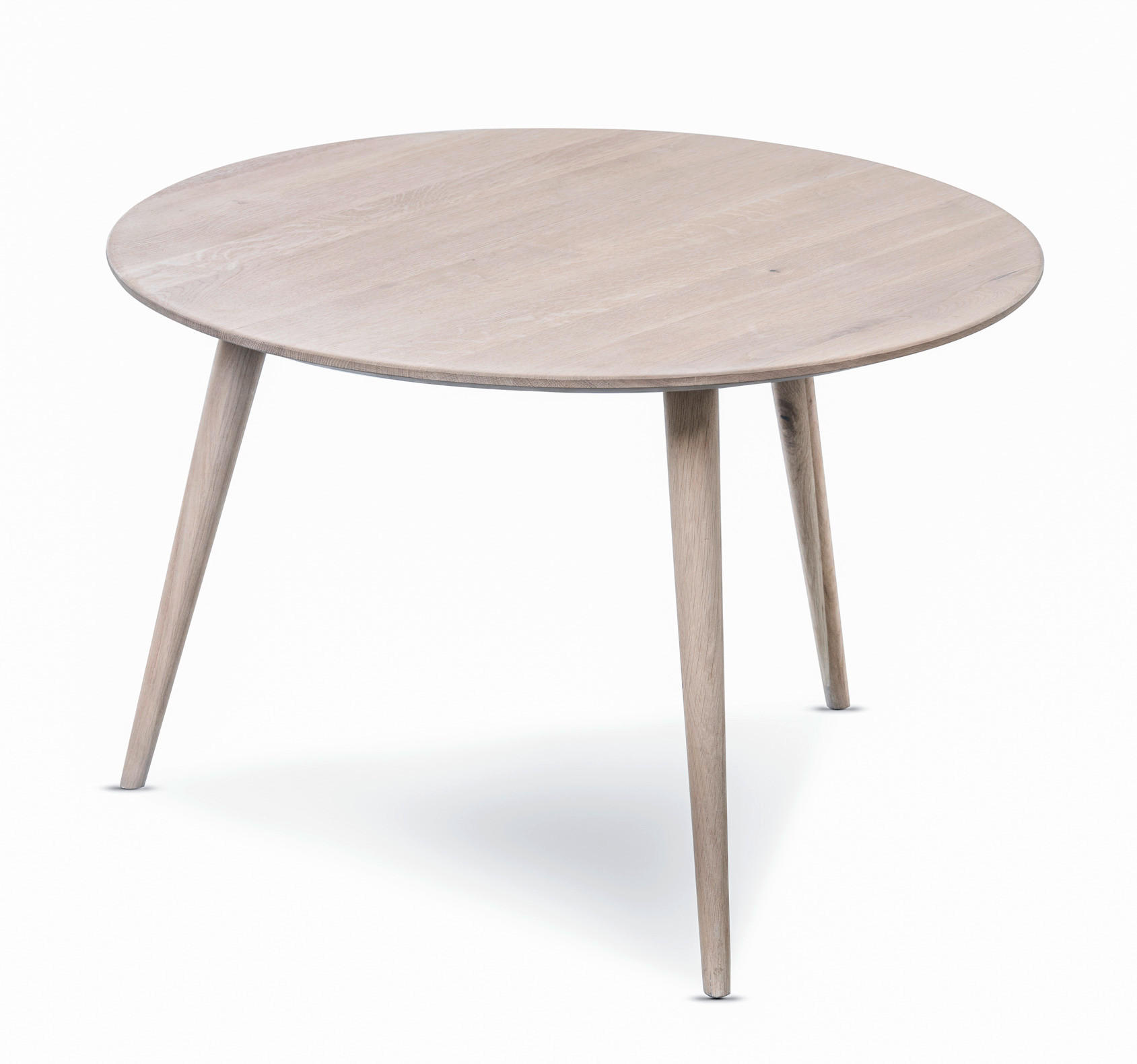 COUCHTISCH Wildeiche massiv 75/75/50 cm rund Eiche Bianco  - Eiche Bianco, Design, Holz (75/75/50cm) - Xora