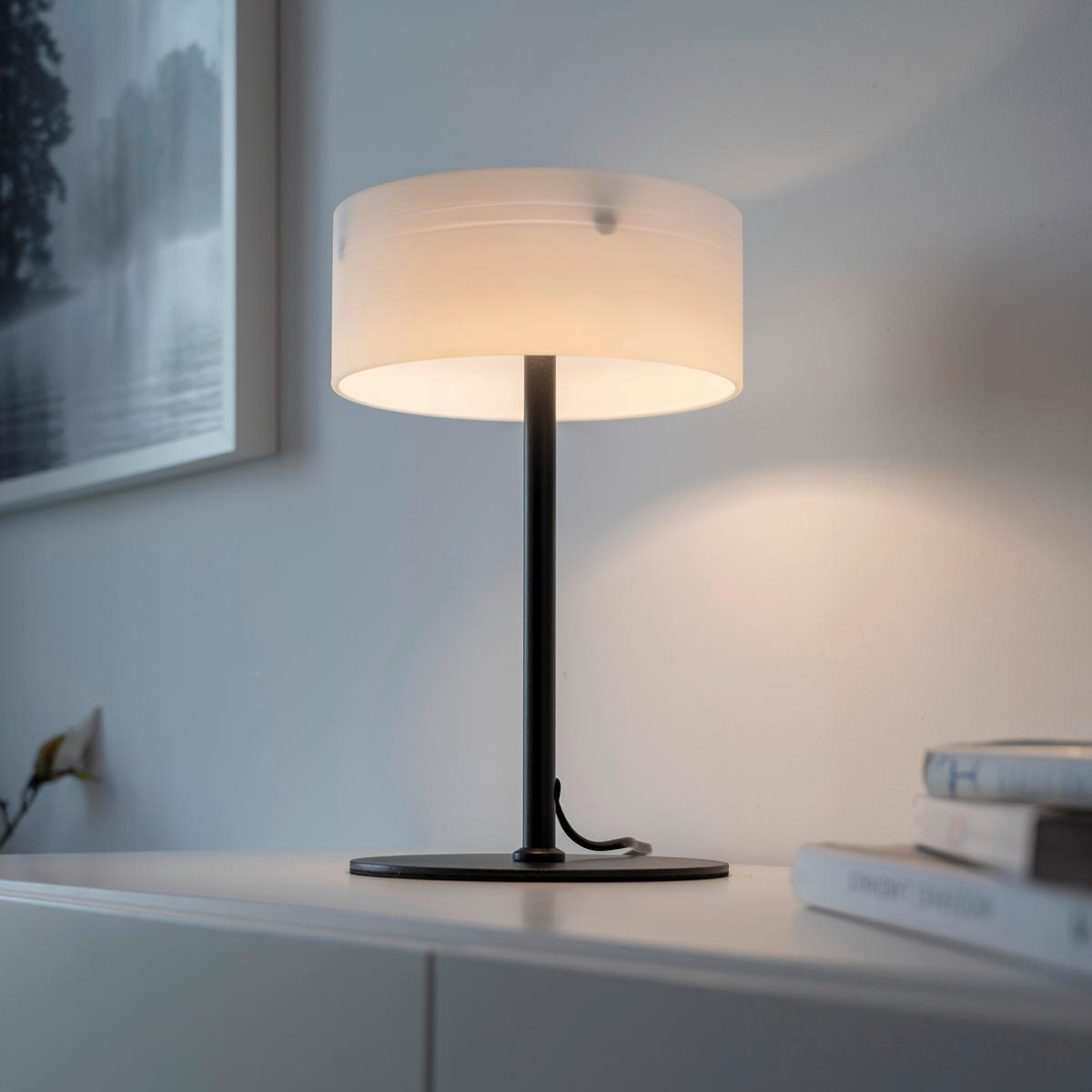 LED-TISCHLEUCHTE 20/20/33 cm   - Schwarz, Design, Glas/Kunststoff (20/20/33cm)