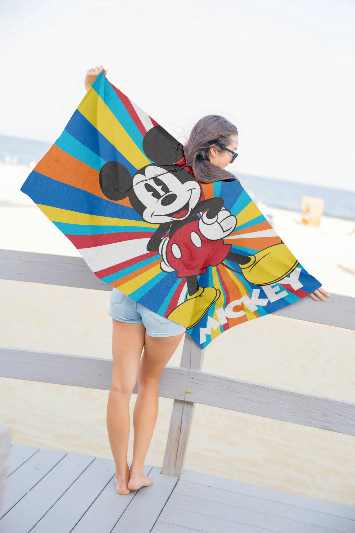 STRANDTUCH Disney Mickey Mouse Mickey Multicolor 150/70 cm  - Multicolor, Basics, Textil (150/70cm)