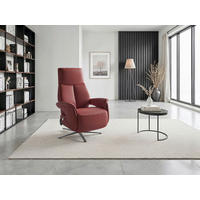 RELAXSESSEL Leder Rotbraun  - Rotbraun/Schwarz, Basics, Leder/Metall (75/110/85cm) - Sit & More
