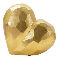 Vase Heart Gold  - Goldfarben, Basics, Kunststoff (19/18/9cm)