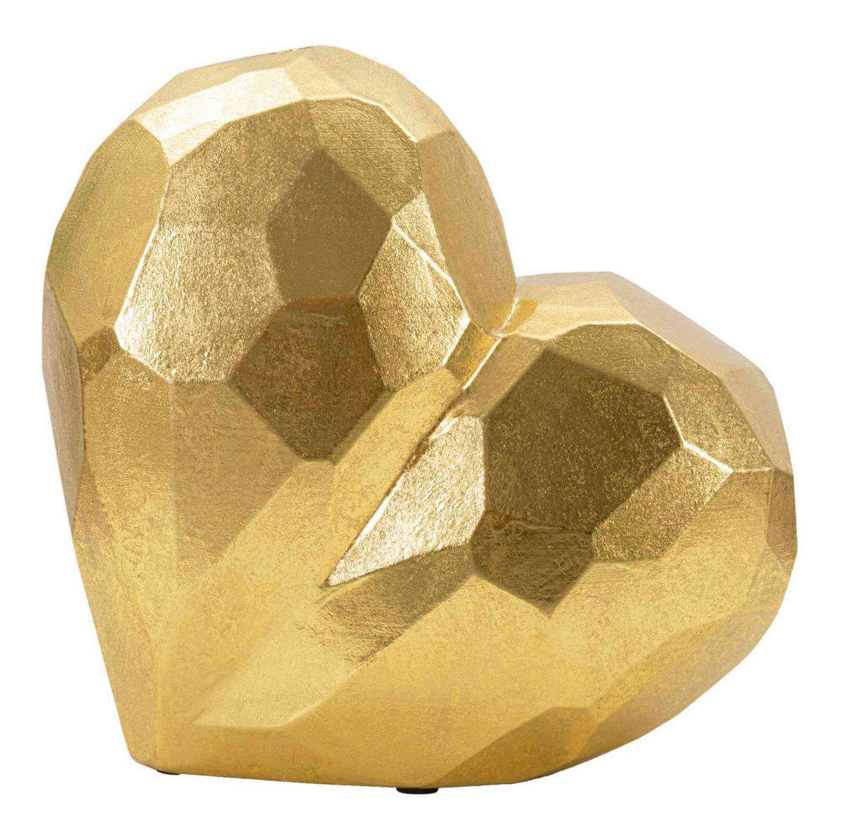 Vase Heart Gold  - Goldfarben, Basics, Kunststoff (19/18/9cm)