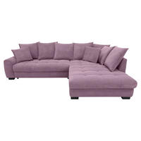 ECKSOFA Lila Cord Rückenkissen, Armlehnenkissen, Bettkasten, Schlaffunktion, Rücken echt, Liegefläche im Originalstoff  - Lila/Schwarz, KONVENTIONELL, Kunststoff/Textil (304/212cm) - Carryhome