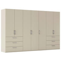 DREHTÜRENSCHRANK 350/223/61 cm,  in Champagner, 7 Tür(en)  - Edelstahlfarben/Champagner, Basics, Holzwerkstoff/Metall (350/223/61cm) - Novel
