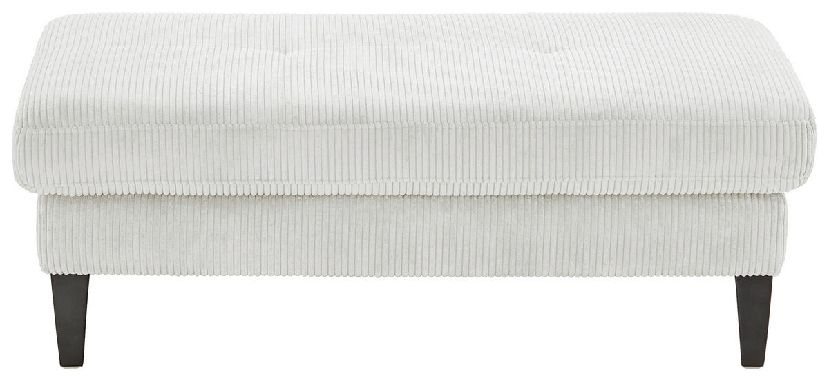 HOCKER in Textil Ecru  - Ecru/Schwarz, Modern, Textil/Metall (130/45/67cm) - Beldomo Style