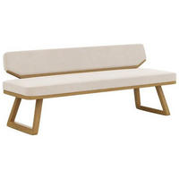SITZBANK 190/80/52 cm Flachgewebe Eichefarben, Weiß Eiche massiv  - Eichefarben/Weiß, Basics, Holz/Textil (190/80/52cm) - Carryhome