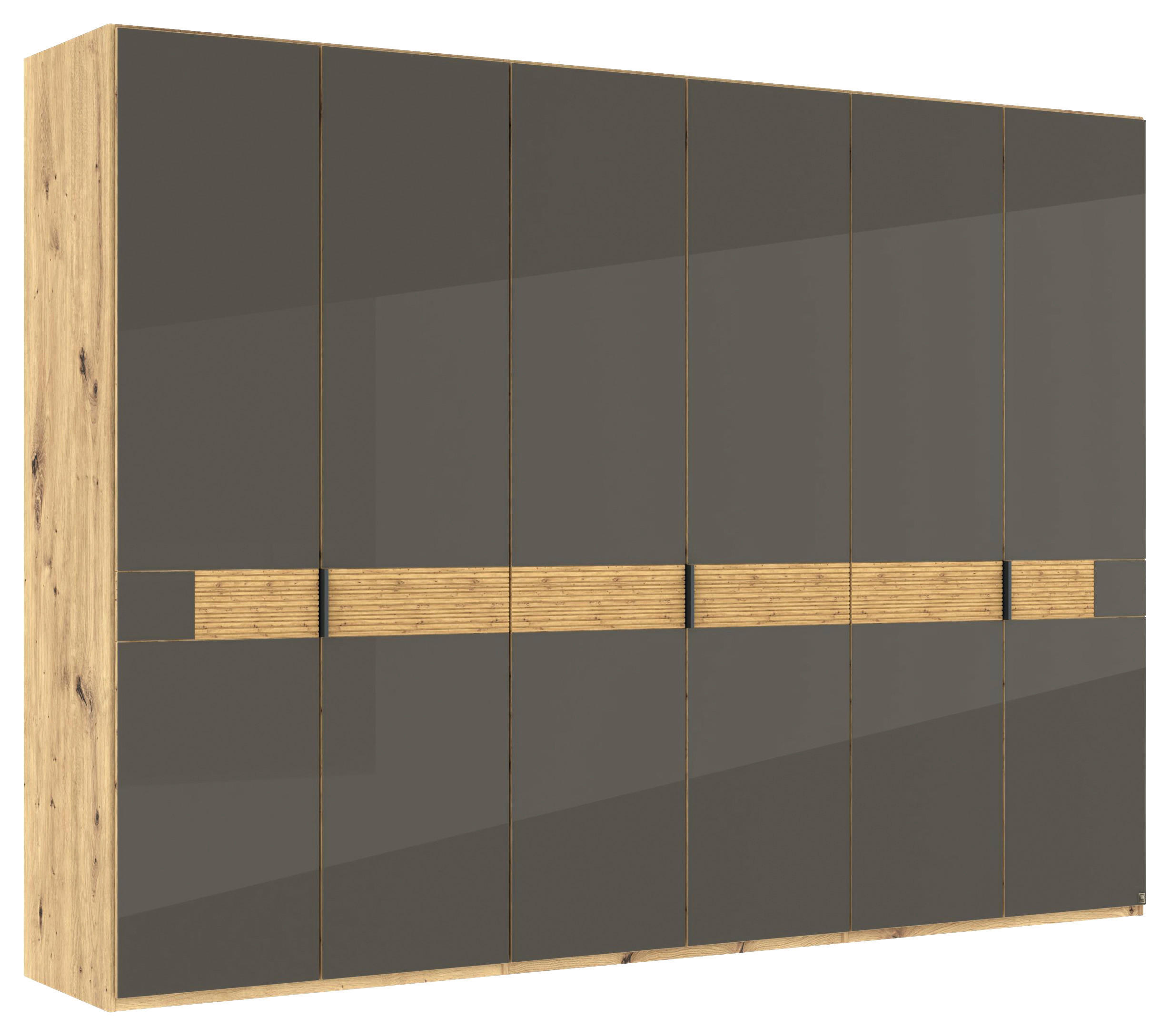 Musterring Drehtürenschrank Braun, Eiche Bianco 300x216x58 cm