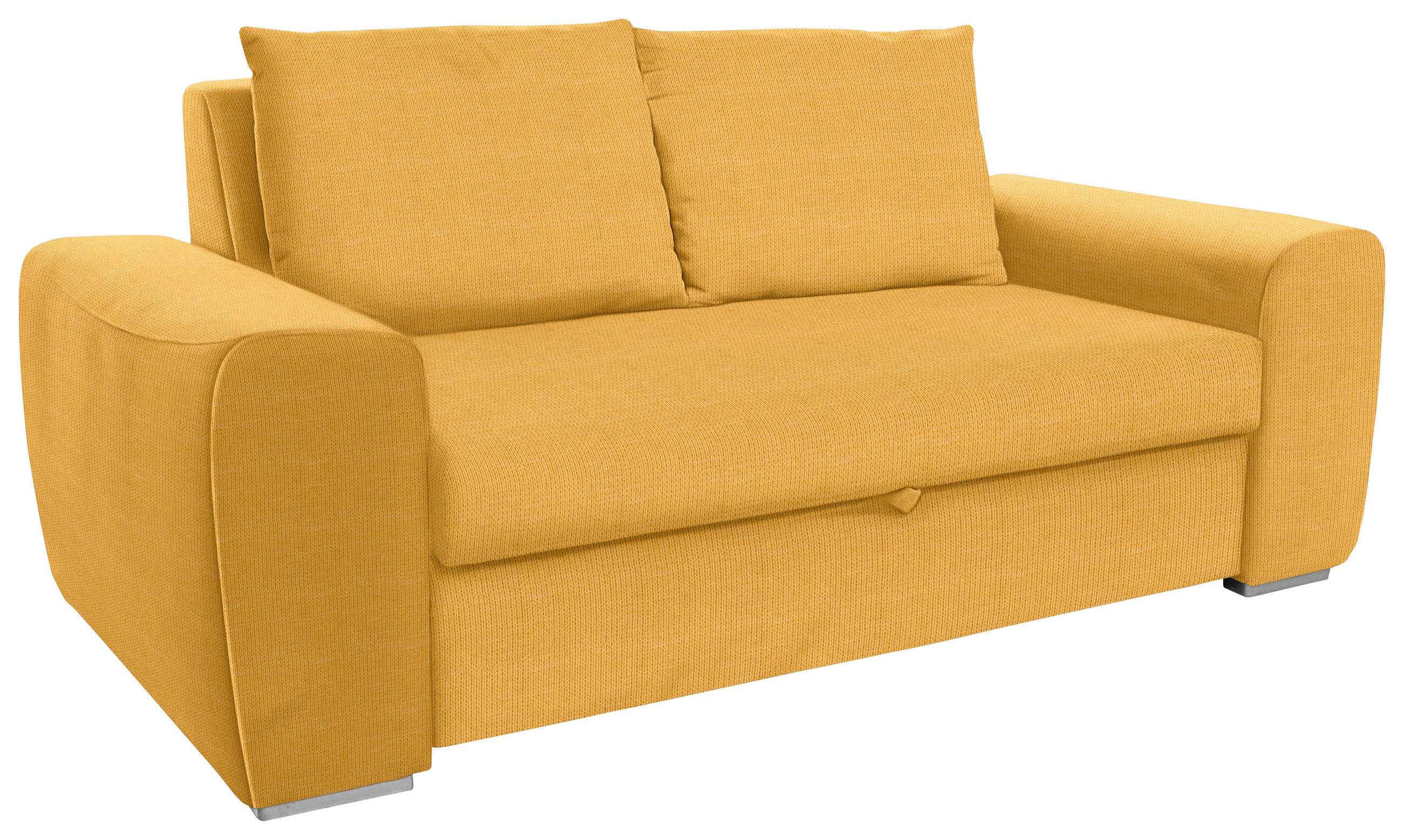 SCHLAFSOFA in Textil Gelb  - Chromfarben/Gelb, Design, Holz/Textil (199/92/97cm) - Livetastic