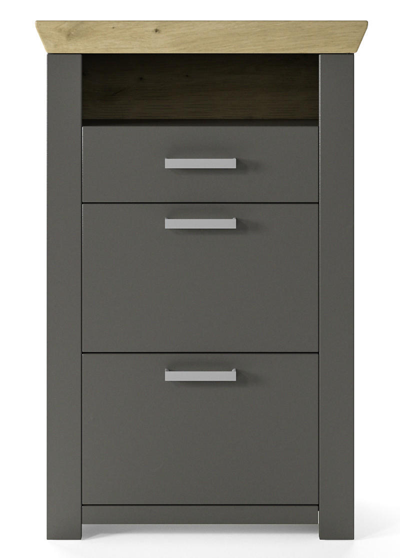 KOMMODE  in 74,5/108,2/42,2 cm  - Chromfarben/Eichefarben, Basics, Holzwerkstoff/Kunststoff (74,5/108,2/42,2cm) - SetOne by Musterring