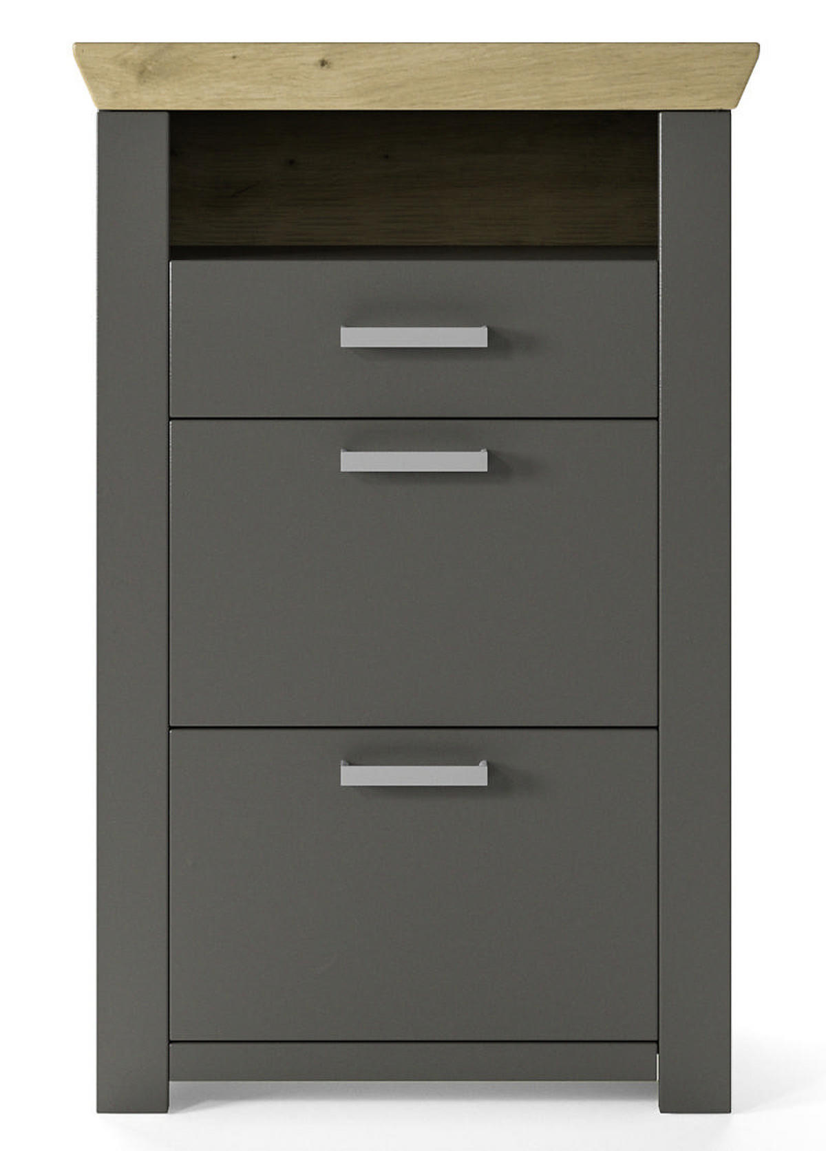 KOMMODE  in 74,5/108,2/42,2 cm  - Chromfarben/Eichefarben, Basics, Holzwerkstoff/Kunststoff (74,5/108,2/42,2cm) - SetOne by Musterring