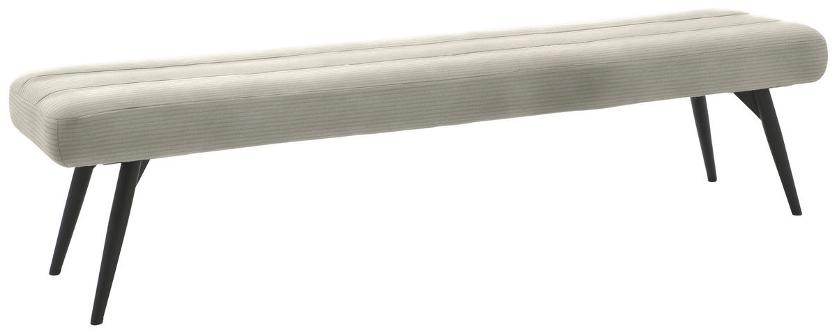SITZBANK in Textil Naturfarben  - Schwarz/Naturfarben, Design, Textil/Metall (200/48/47cm) - Dieter Knoll