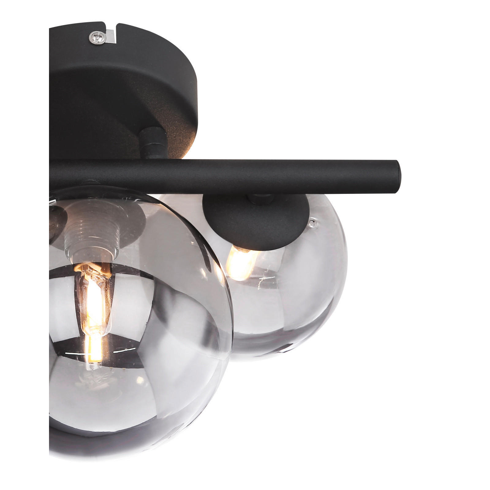 LED-WANDLEUCHTE - Schwarz, Design, Glas/Metall (28/19cm) - Globo
