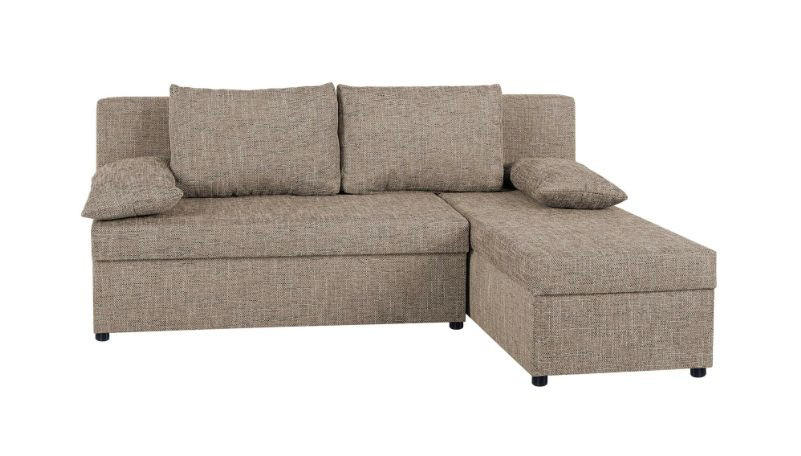 ECKSOFA Cappuccino Webstoff  - Schwarz/Cappuccino, Design, Kunststoff/Textil (195/147cm) - P & B