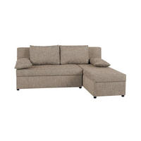 ECKSOFA Cappuccino Webstoff  - Schwarz/Cappuccino, Design, Kunststoff/Textil (195/147cm) - P & B