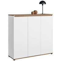 SCHUHSCHRANK Weiß, Eiche Artisan  - Schwarz/Weiß, MODERN, Holzwerkstoff/Kunststoff (120/115/38cm) - Carryhome