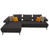 ECKSOFA in Echtleder Grau  - Schwarz/Grau, Design, Leder/Metall (224/305cm) - Dieter Knoll