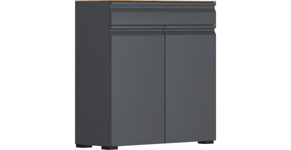 SCHUHSCHRANK Anthrazit, Eichefarben - Eichefarben/Anthrazit, Design, Holzwerkstoff/Kunststoff (93/96/36cm) - Dieter Knoll