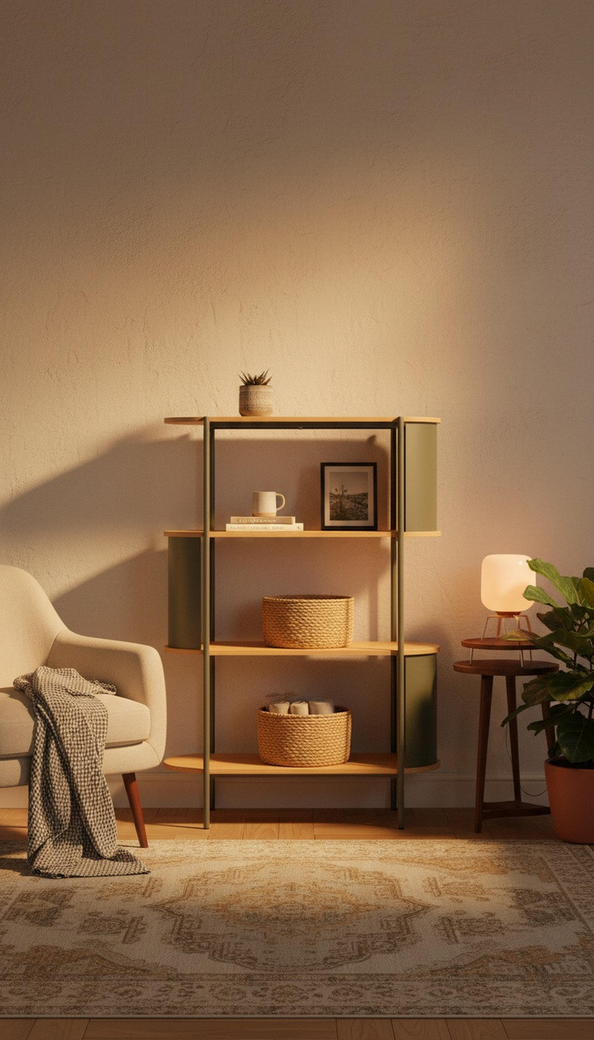 REGÁL, zelená, přírodní barvy, železo, 80/133,5/33,8 cm - zelená/přírodní barvy, Trend, kov/kompozitní dřevo (80/133,5/33,8cm) - Xora