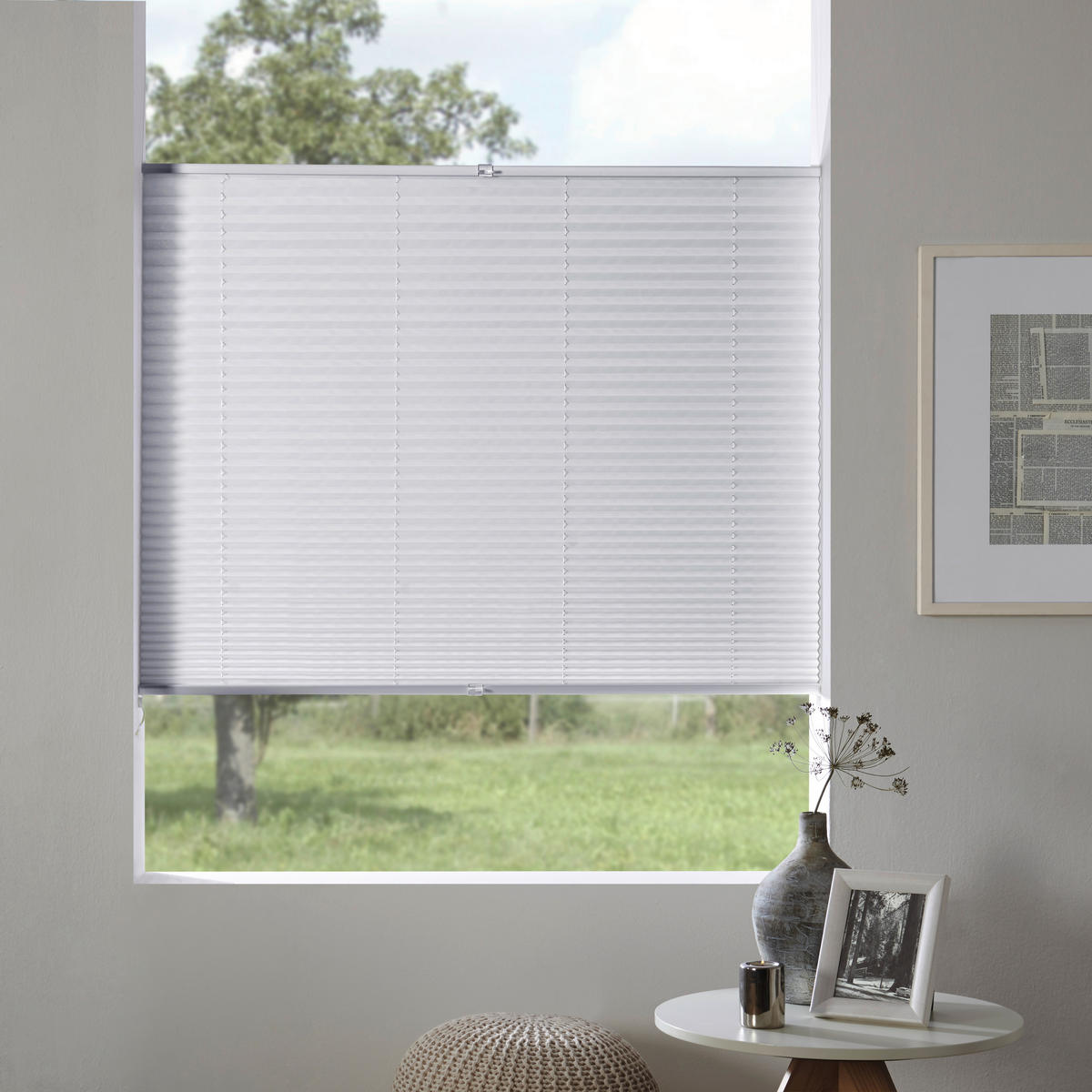 PLISSEE  halbtransparent   80/210 cm   - Weiß, Design, Textil (80/210cm) - Homeware